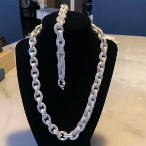 Italian SS necklace 20 inch, and bracelet 8 inch